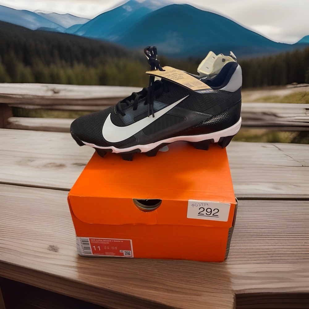 Nike Alpha Menace‎ 4 Shark Molded Football Cleats Men's Sz 11 Black New In Box